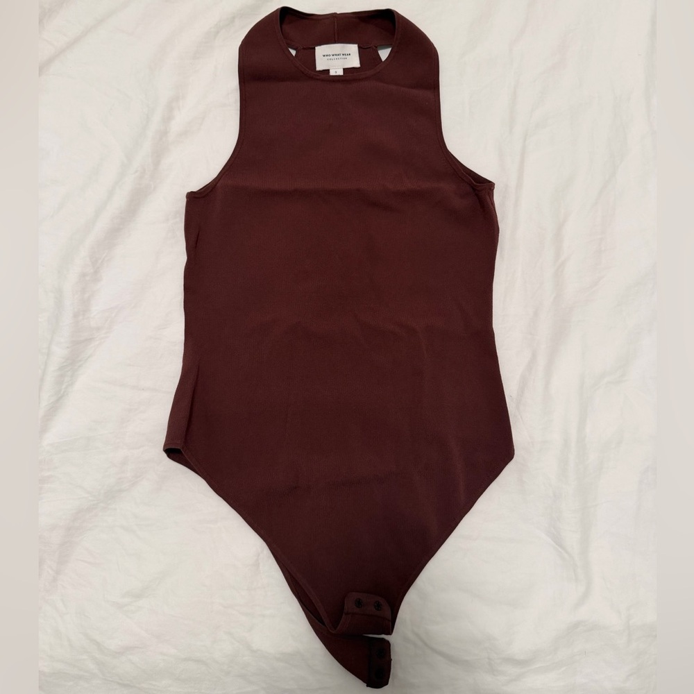 WhoWhatWear Maroon Bodysuit